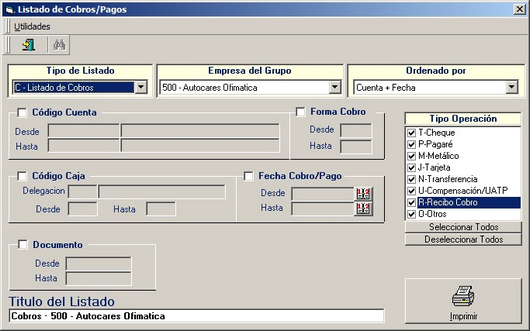 Listados Cobros-Pagos